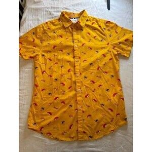 Denim & Flower Sushi Chopstick Print Graphic Button Down Shirt Size Men’s Small